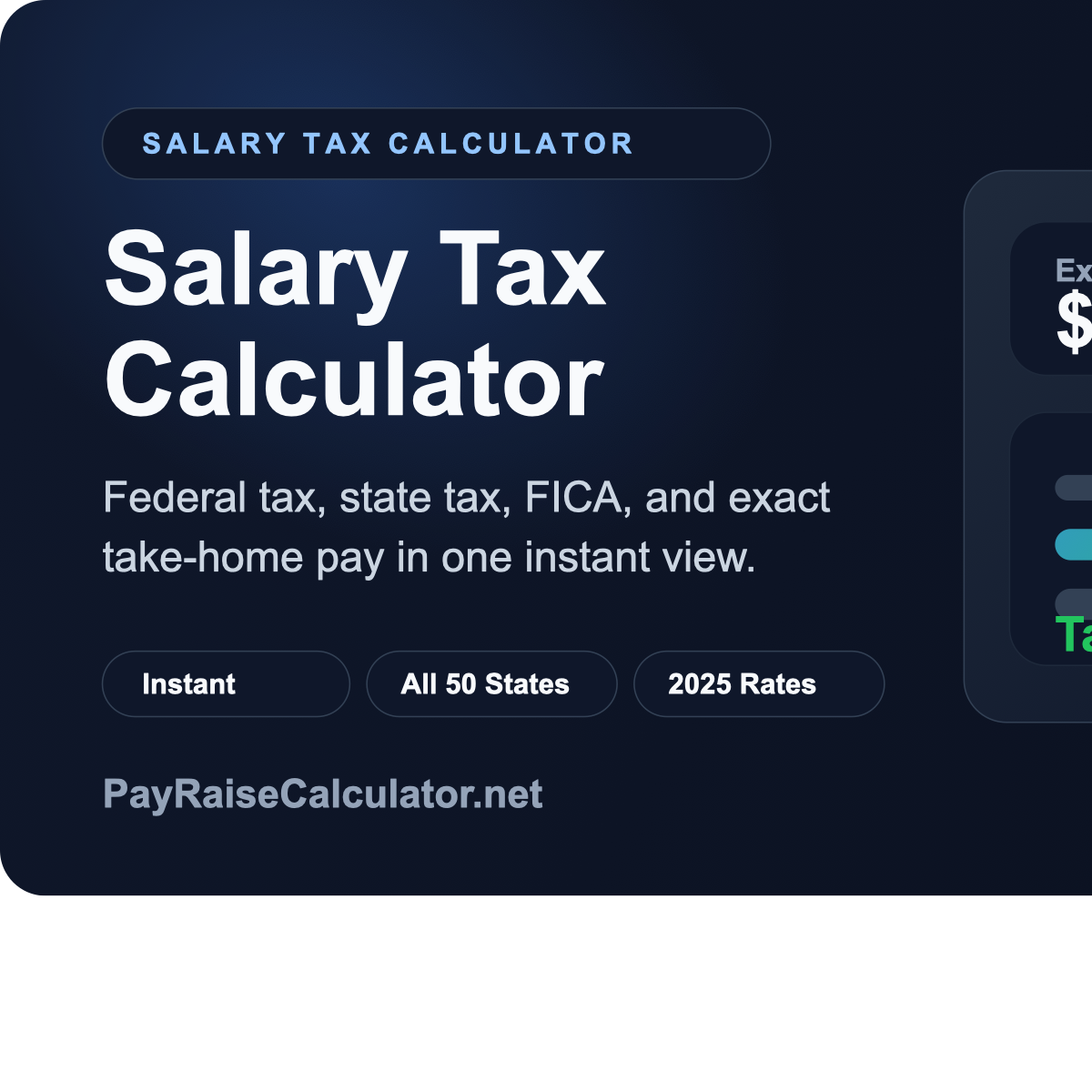 Salary Tax Calculator for U.S. Paychecks | PayRaiseCalc